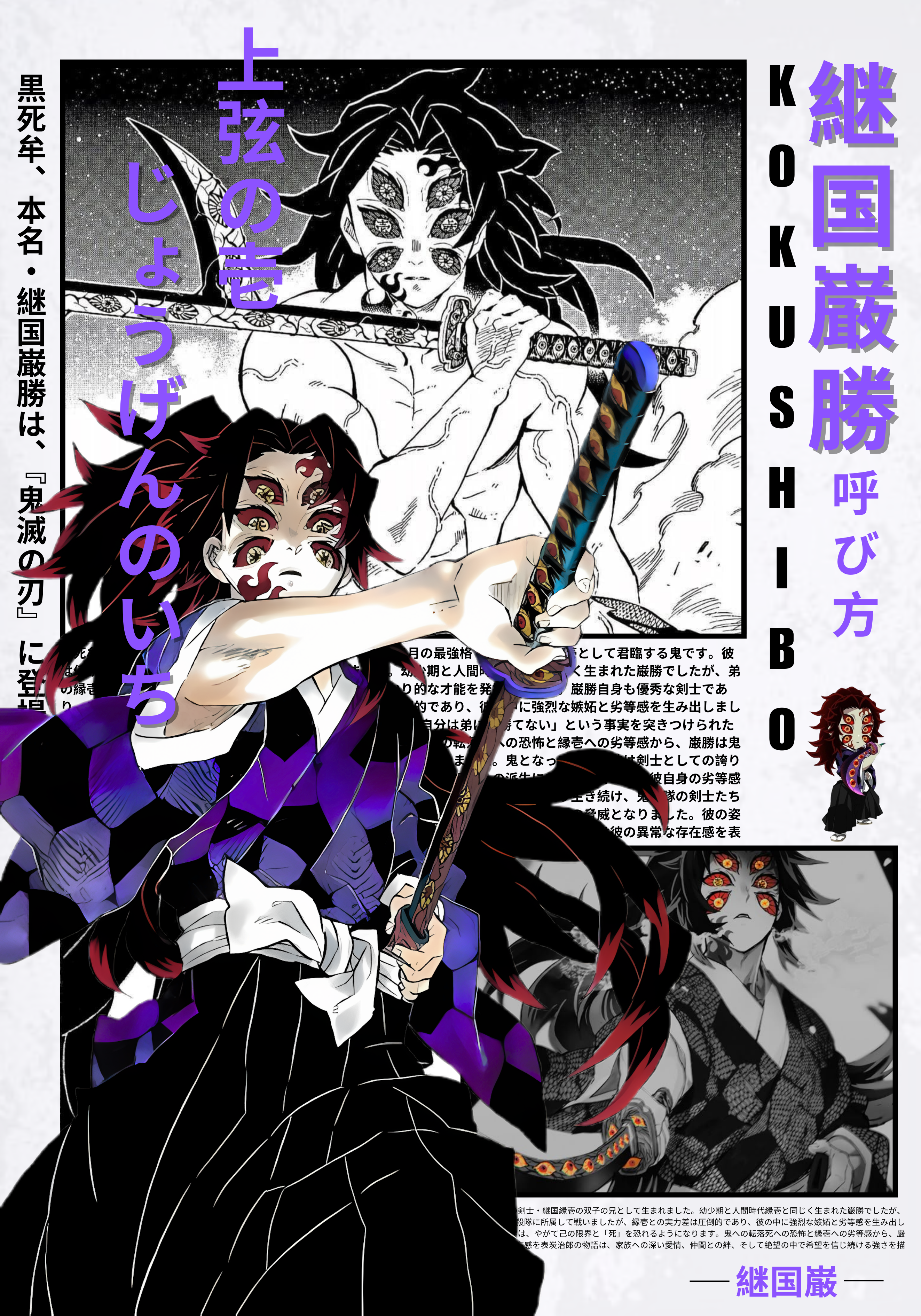 Samurai Art Print Set of 2 Posters – Yoriichi and Kokushibō | manga Posters for Collectors & Room Décor (UNFRAMED)
