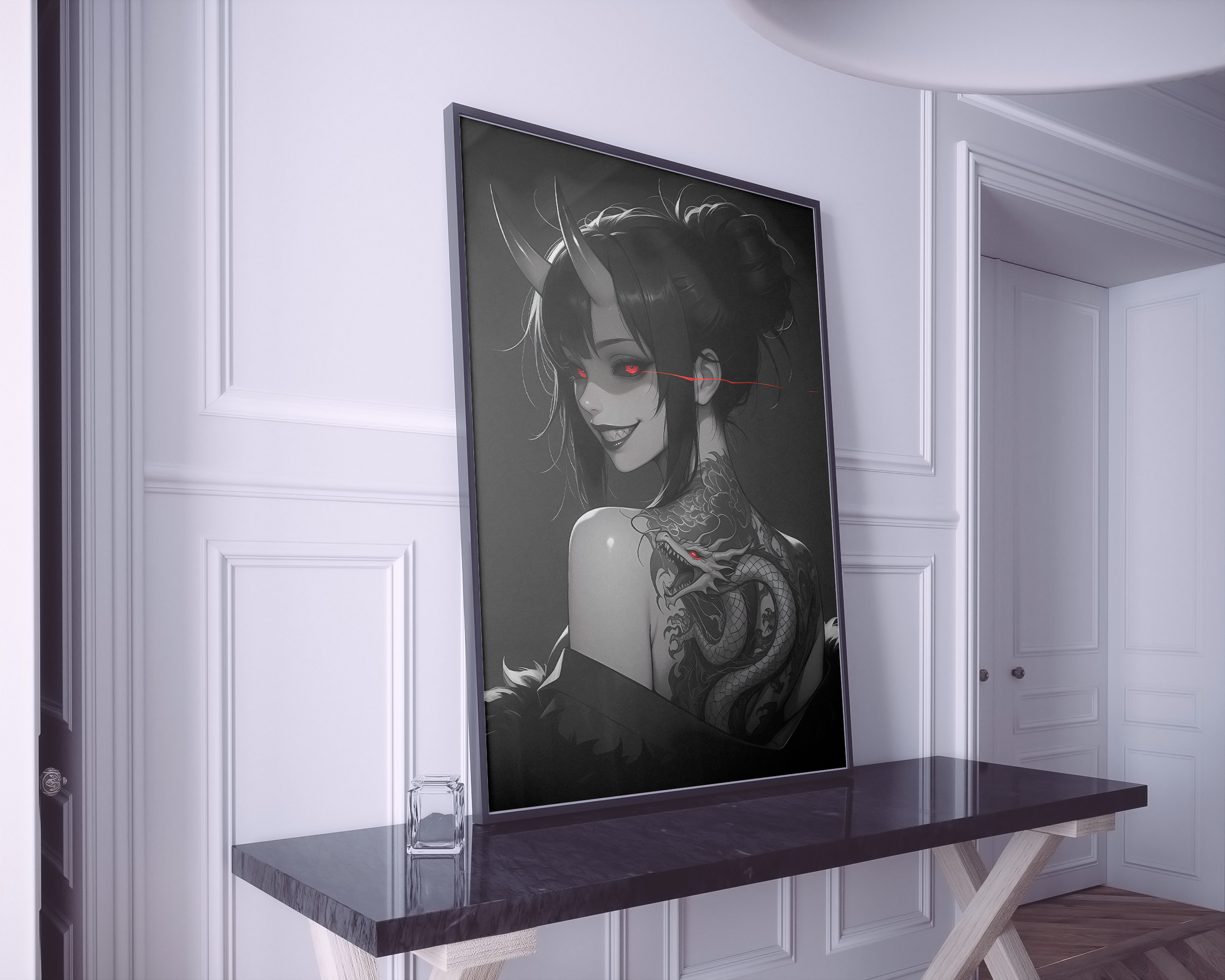 demon girl Japanese kawai|Anime and manga  Poster for Fans, Collectors & Room Decor (UNFRAMED) Semi-Glossy Paper