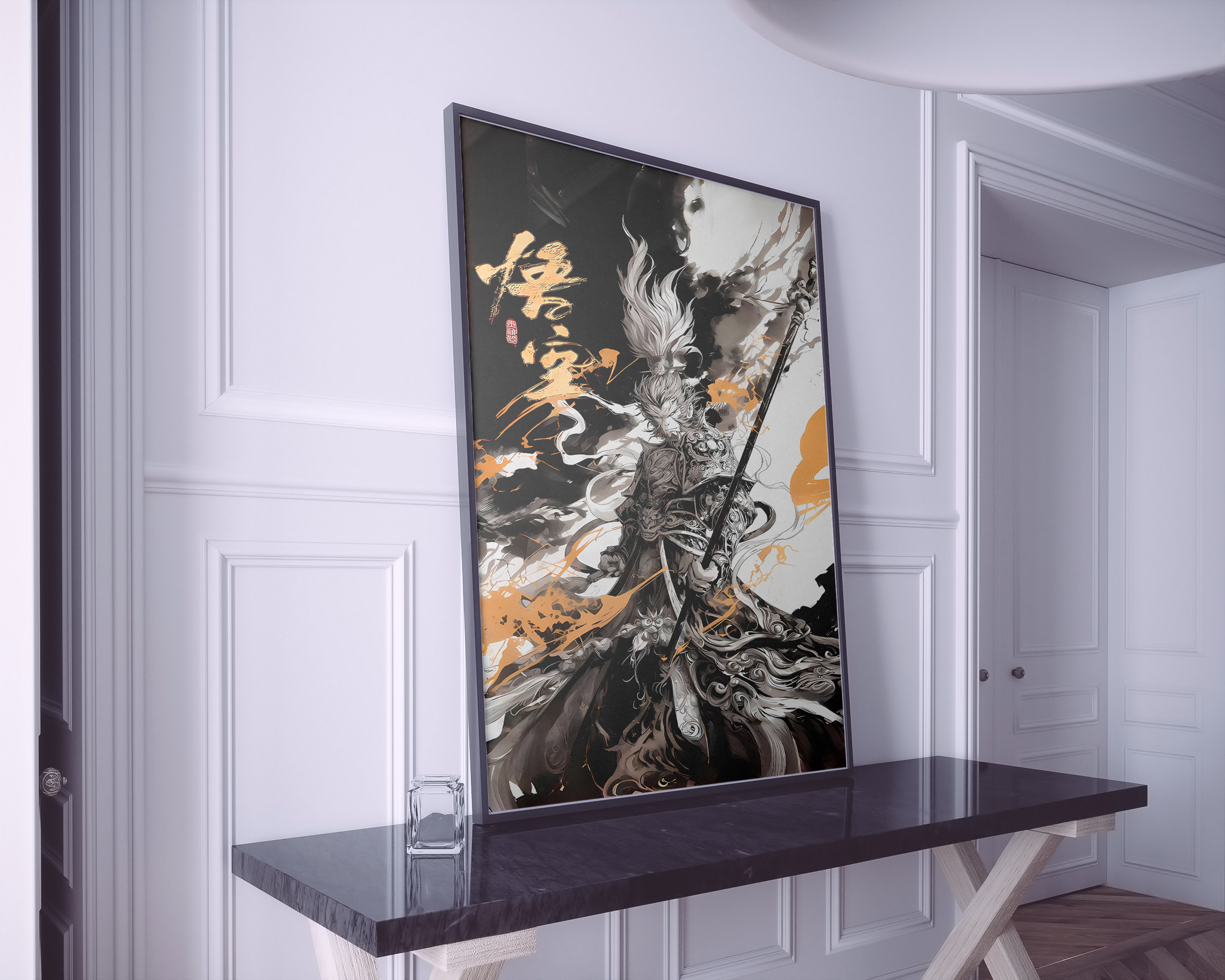 Wukong Wall Art Poster | Monkey King Fan Art Print | Mythical Chinese Warrior Decor(UNFRAMED)
